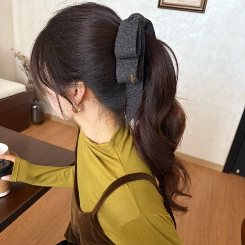 复古小众设计灰色蝴蝶结香蕉夹2025新款高马尾发夹气质高级感头饰,饰品/流行首饰/时尚饰品新,发饰,淘宝优惠券,粉丝福利购,淘宝优惠卷