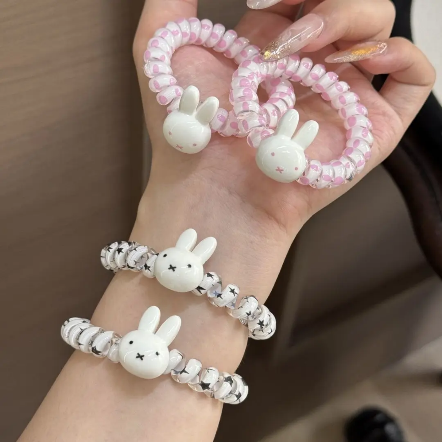 甜美可爱卡通米菲兔电话线发圈女