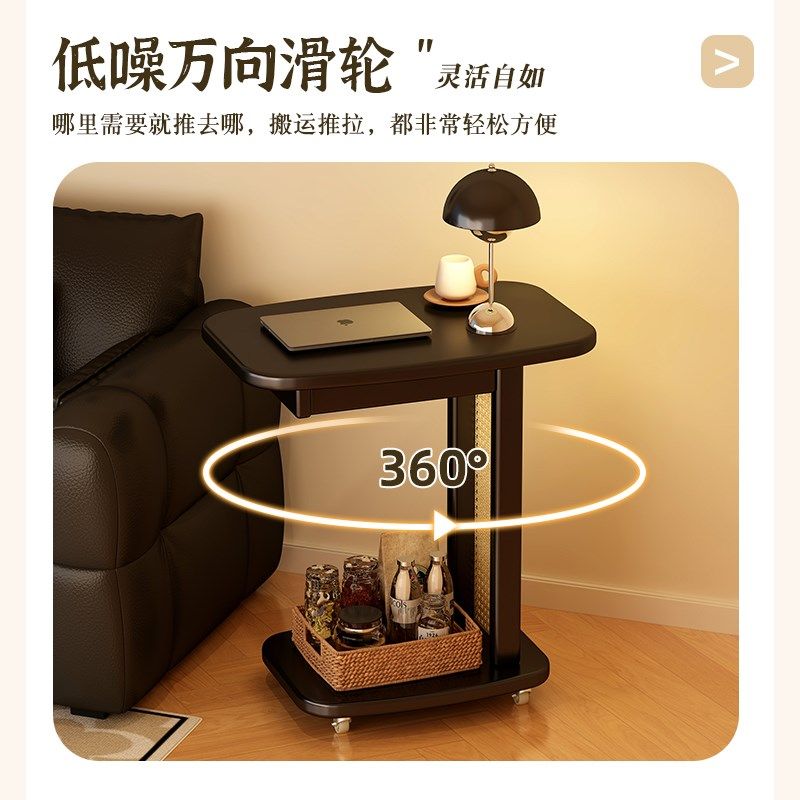 小推车家用边几客厅沙发边柜非实木双层立式茶几可移动简约置物架,住宅家具,移动边几/推车,淘宝优惠券,粉丝福利购,淘宝优惠卷
