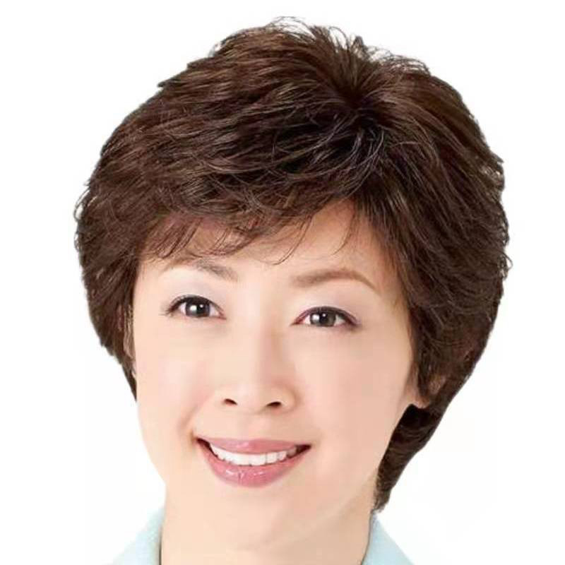 老奶奶演出表演假发套舞台道具老太太中老年花白假发女短卷发头套
