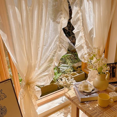 香槟鎏金沙帘法式轻奢细闪梦幻帘网红窗帘高档大气客厅阳台门帘