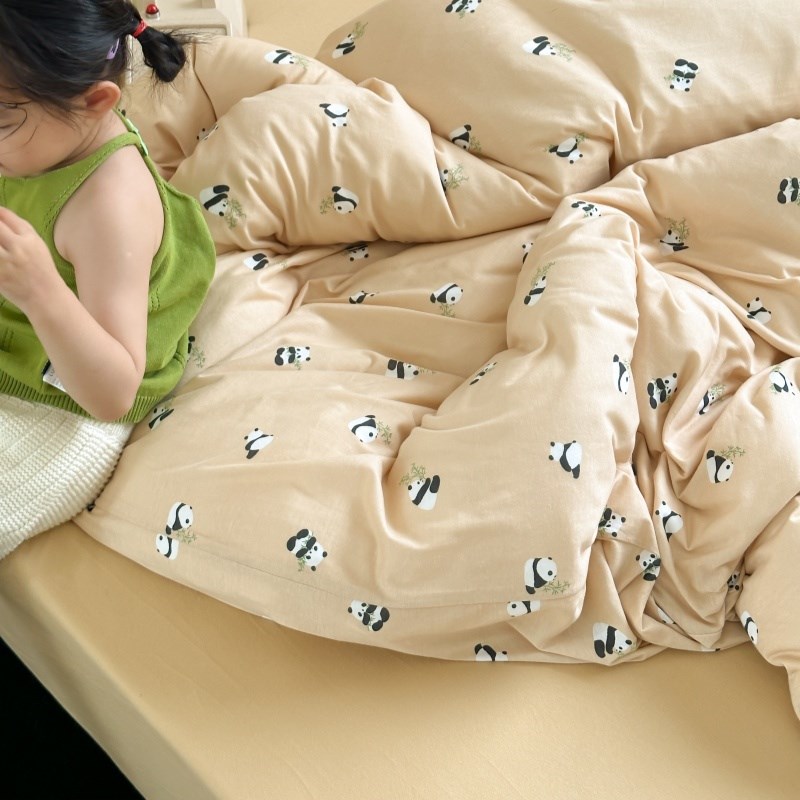 儿童被套单件柔软A类婴儿纯棉针织裸睡亲肤全棉单人宝宝被罩床品