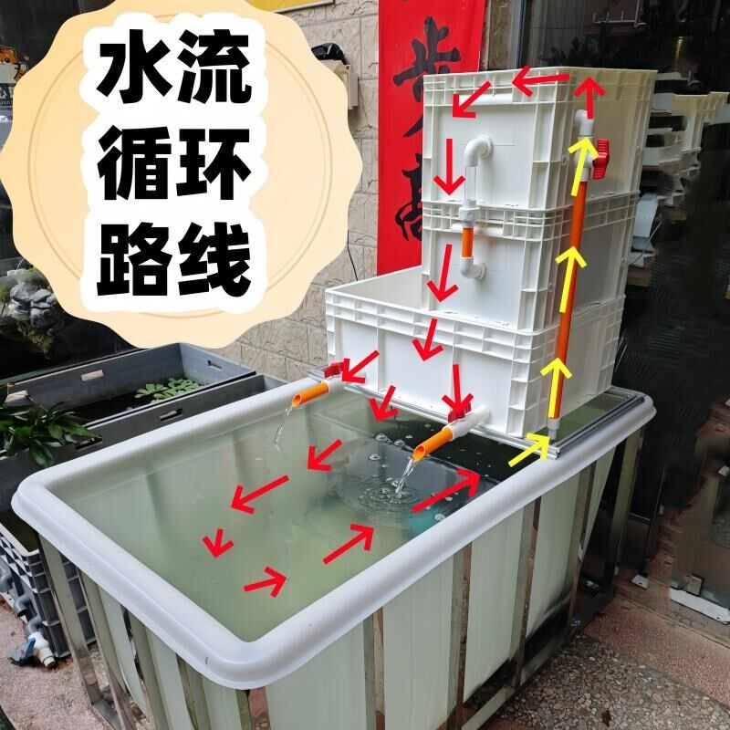 大号加厚过滤养鱼箱水箱长方形水产养殖养鱼钓鱼家用箱卖鱼牛筋盆