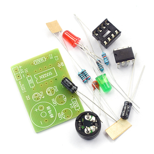 NE555多谐振荡器套件 NE555P无稳态电路 双闪灯电子DIY教学实训