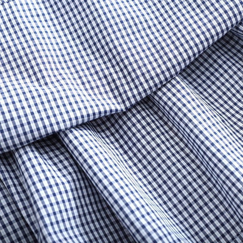 阔系蓝色背心马甲格纹衬衫连衣裙两件套装女2025春季新款裙子秋