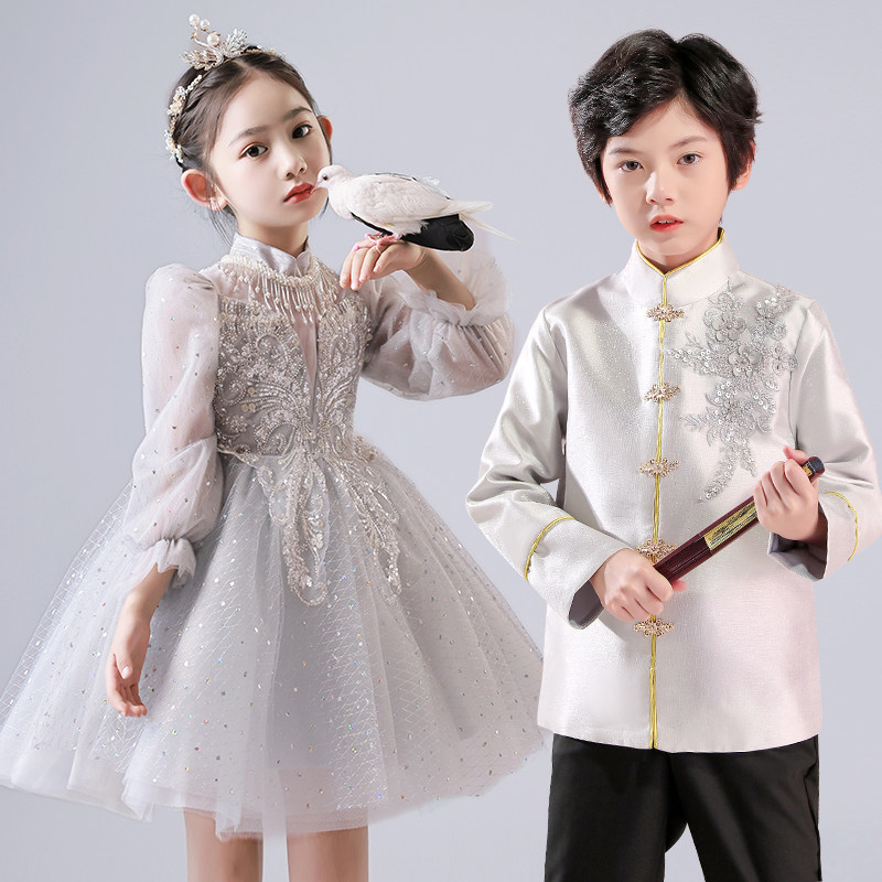 儿童大合唱演出服中小学生诗歌朗诵表演服装男女童元旦礼服套装新