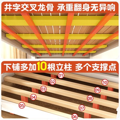 实木上下床双层床小户型多功能组合可拆分儿童床高低上下铺子母床