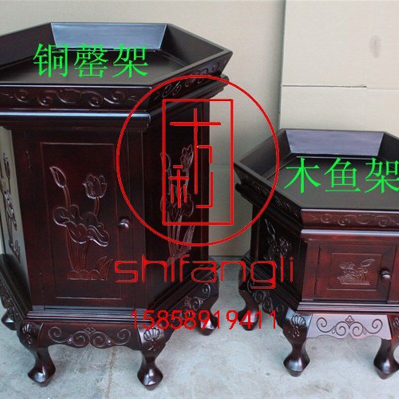 多种尺寸铜磬大庆佛音碗铜钵佛具大号樟木木鱼法器中式寺院法器