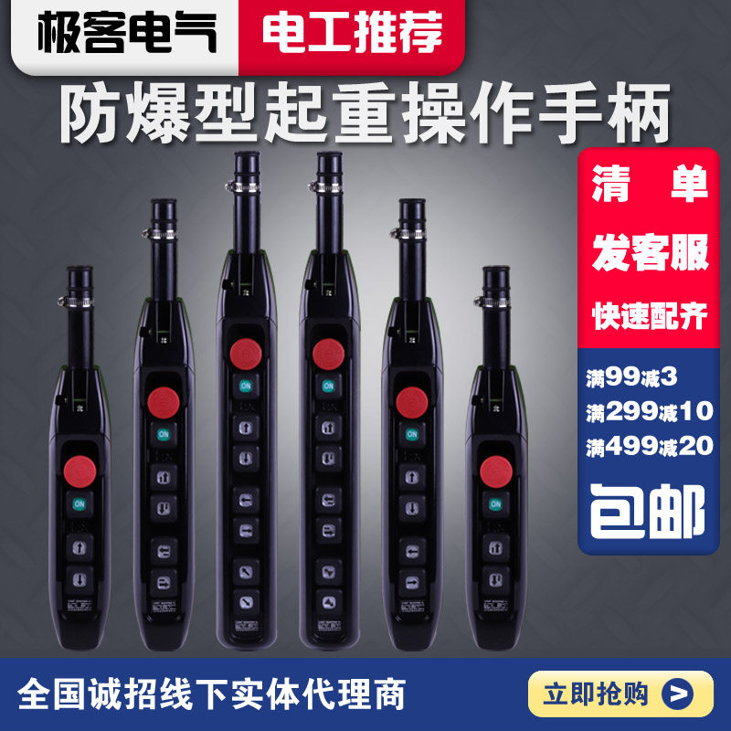 防爆型双速电动葫芦开关高低快慢速隔爆T6按钮起重手电门行车手柄