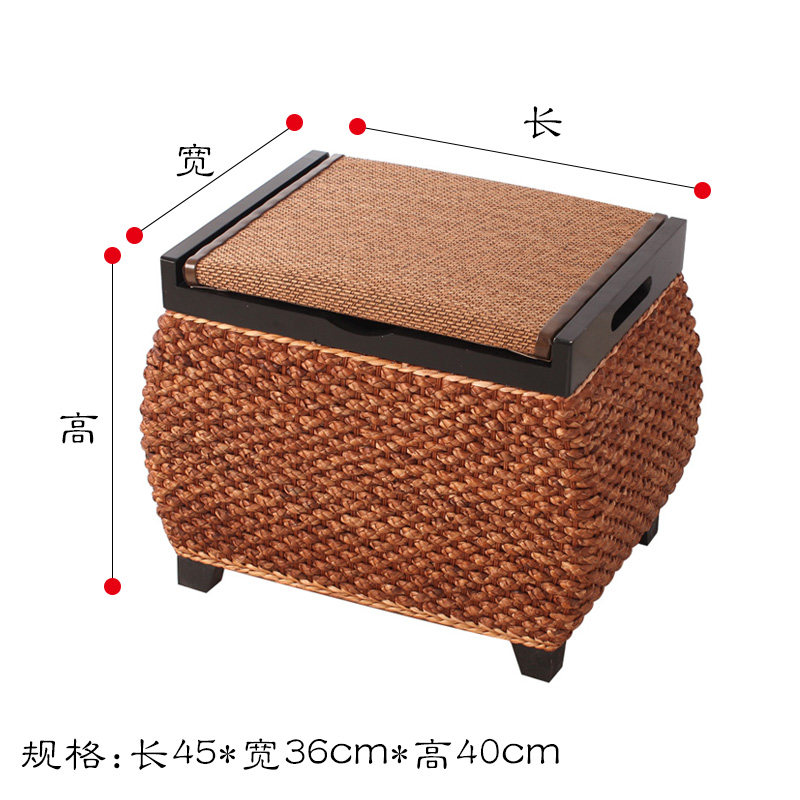 藤编储物凳可以当凳子坐家用多功能收纳凳矮凳收纳箱可坐人换鞋凳