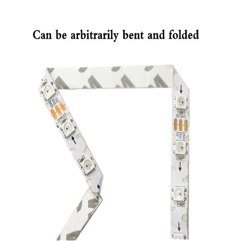 WS2812B窄版S型全彩灯带60灯60段内置IC可编程幻彩跑马流星灯条5V