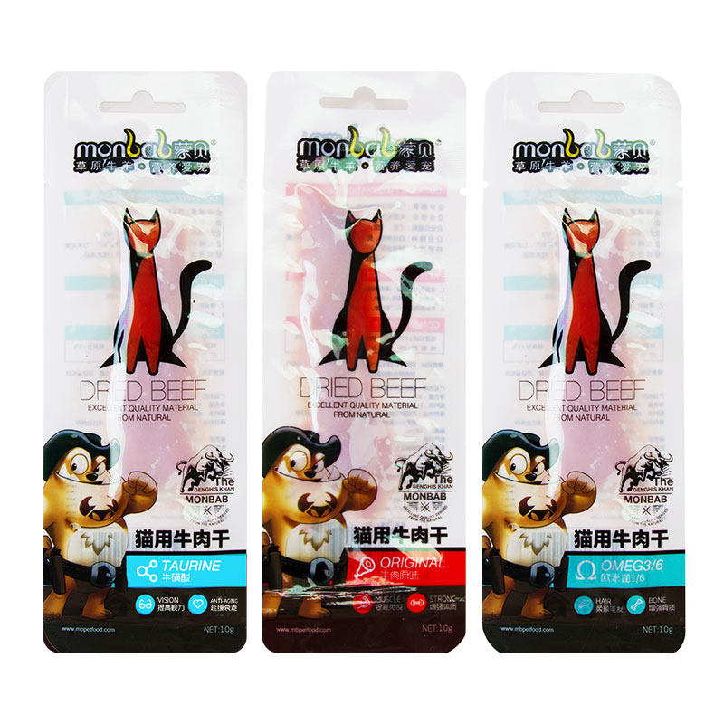 蒙贝猫用牛肉干60条猫条猫咪零食宠物成猫幼猫营养增肥小肉干罐头