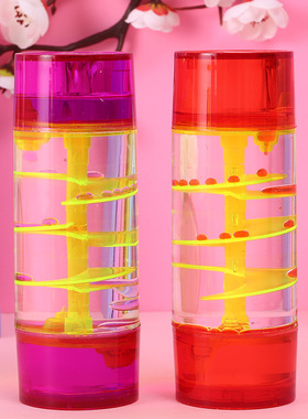 创意减压中柱油漏沙漏计时器儿童摆件创意液体油滴沙漏学生日礼物