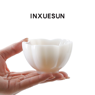 精致冰种玉陶瓷主人杯男女个人专用功夫茶具单杯羊脂茶碗高档茶盏