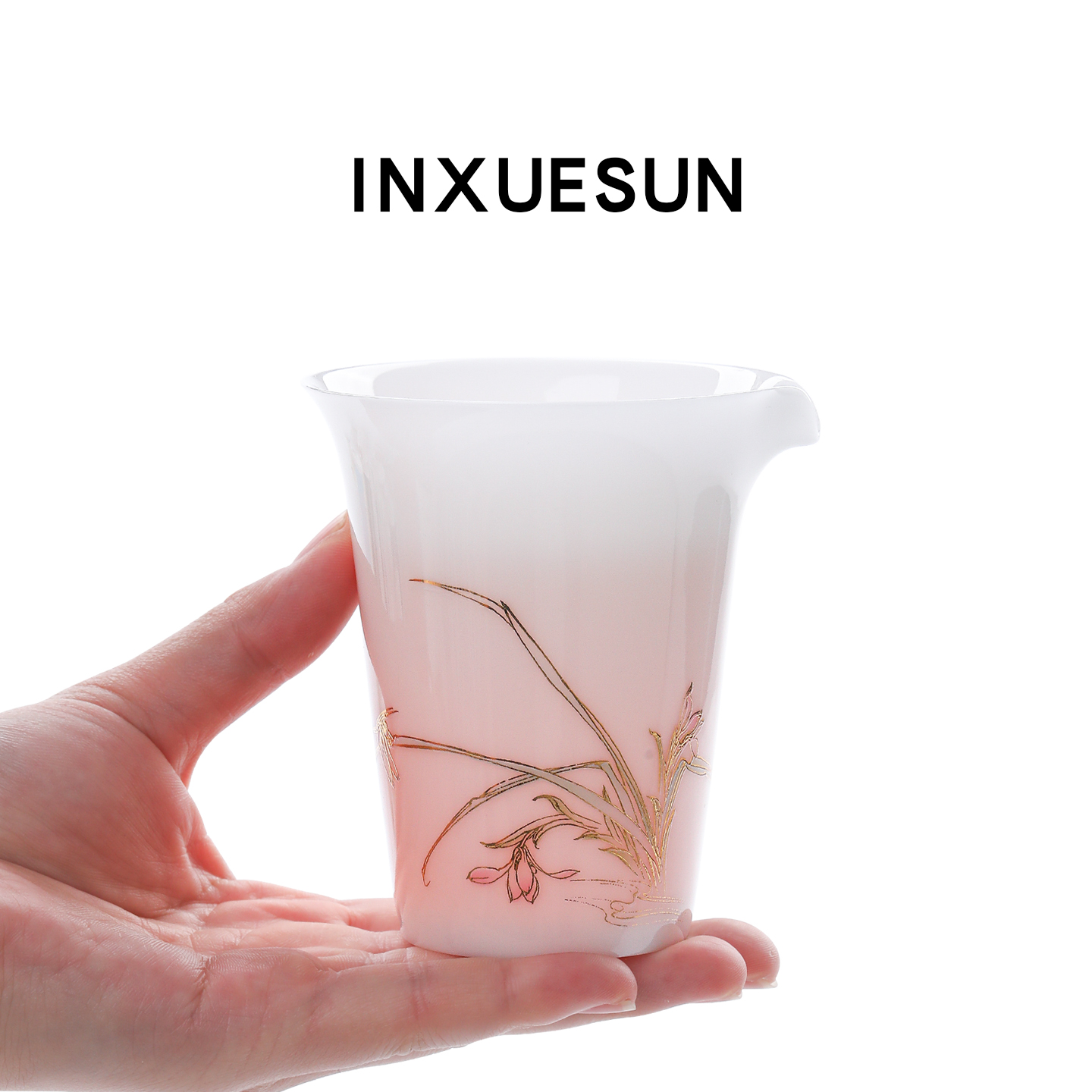 饮雪山冰种玉瓷公道杯分茶器高档德化白瓷茶具茶海单个分茶杯精致