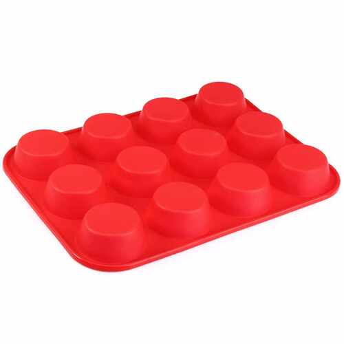极速12 PCS New Silicone Mold Muffin Cupcake Baking Pan Bakin