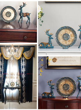 一鹿有你玄关酒柜摆件客厅招财鹿圆满组合乔迁礼品餐边柜搭配饰品