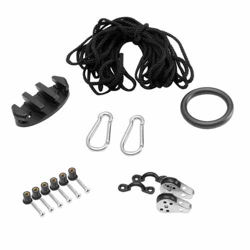 极速Kayak Canoes Anchor Trolley Kit System W Pulleys Pad Eye