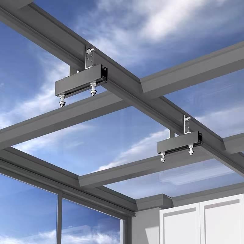 光房云支架电动晒衣架安装神器底座配件玻璃房钢结构通用顶座阳