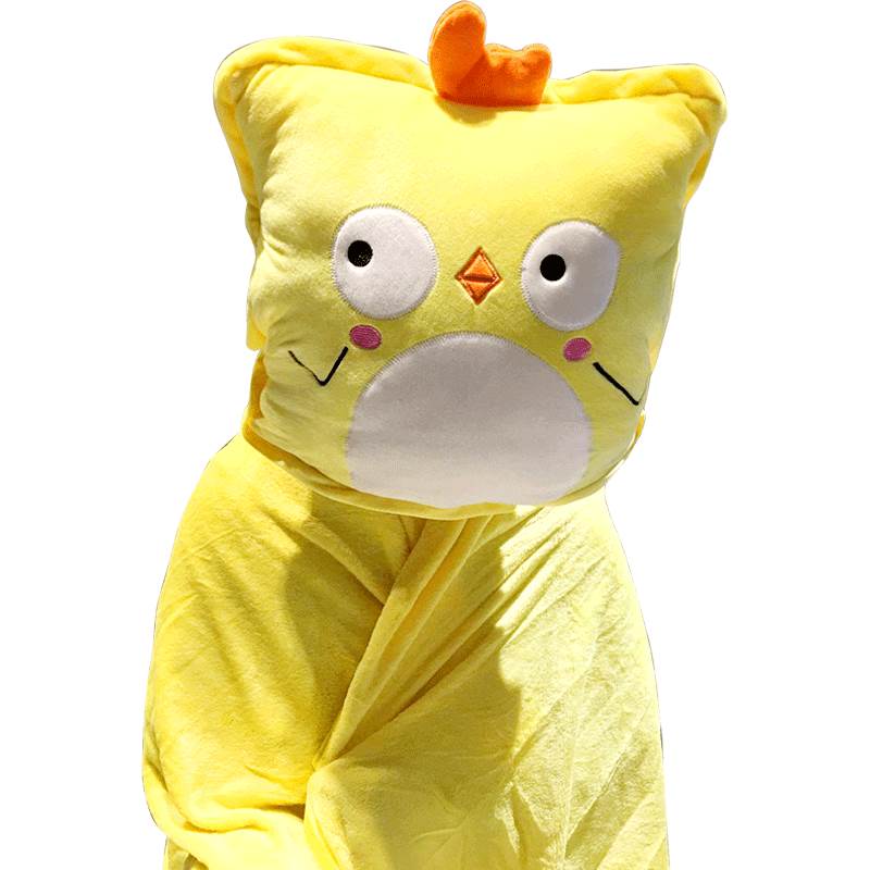 带被子的抱枕被两用毛毯枕可以可折叠拉炼可携式珊瑚绒双面绒加厚