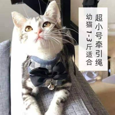 极速遛猫绳溜猫绳子幼猫猫咪牵引绳网红防挣脱外出专用小猫链子背