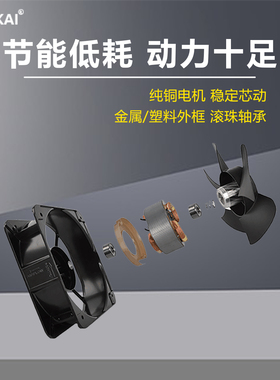 工业机柜黑色通风过滤网12V24V220V电箱控制柜轴流散热风扇百叶窗