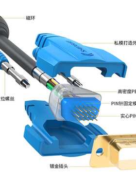 胜为 VGA高清线 3+9阻燃双磁环 双屏蔽 电脑电视显示器视频连接线