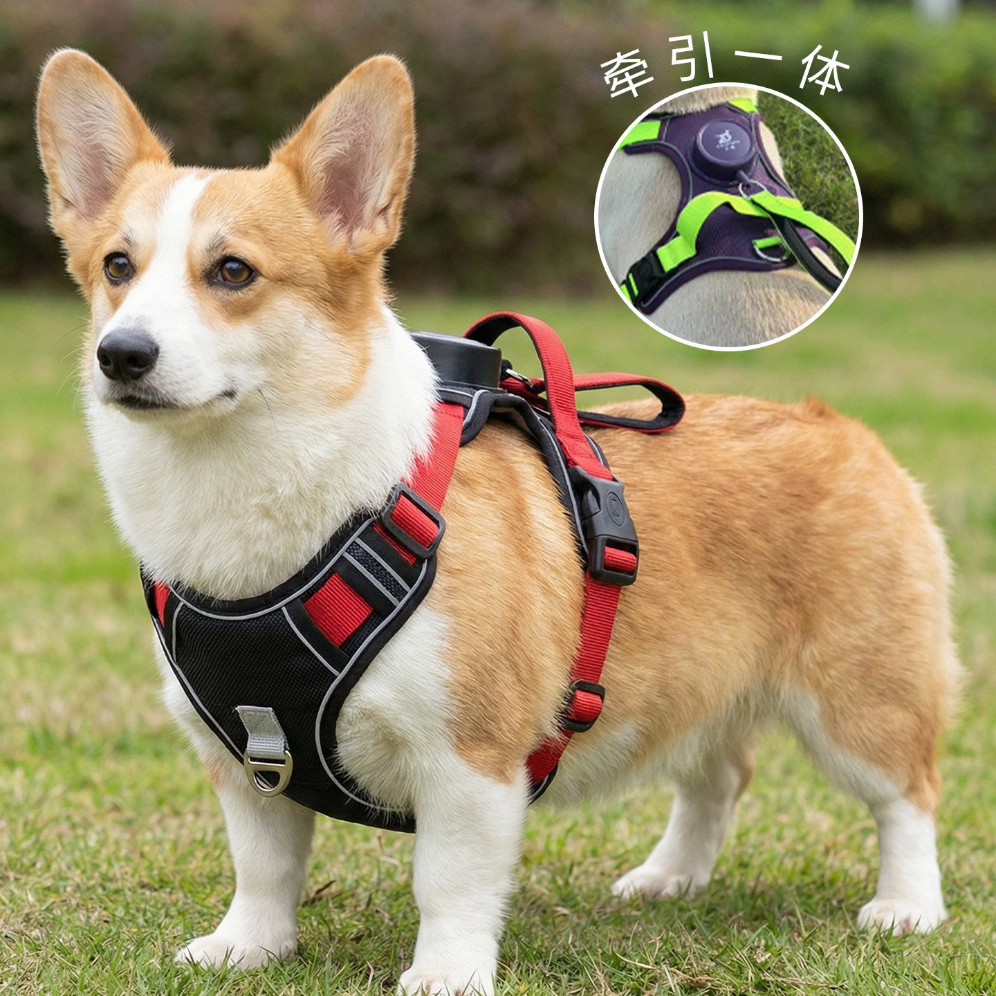 遛狗狗牵引绳自动伸缩中小大型犬宠物胸背心式专用柯基比熊防爆冲
