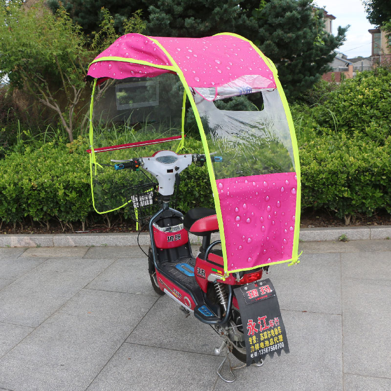 电动自行车遮阳伞电瓶车挡风罩防晒雨伞小电动车全封闭透明雨棚蓬