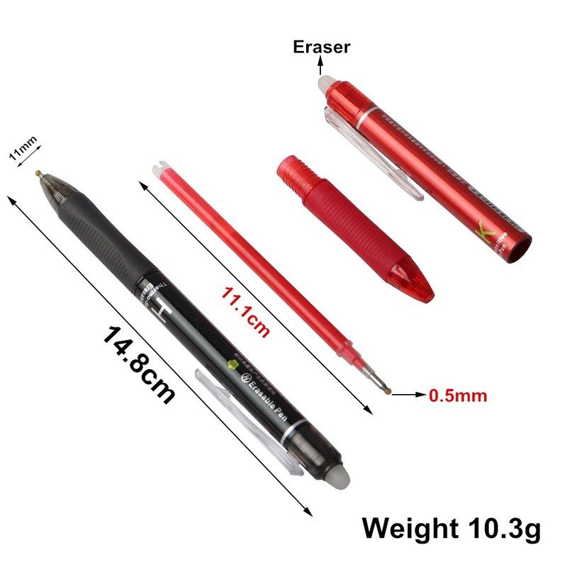 8PCS Erasable Pens Refills With 1PCS Eraser And 1PCS Erasab