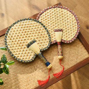 极速蒲扇婴儿夏天驱蚊手工编织老式 手摇宝宝大扇子儿童小芭蕉扇麦