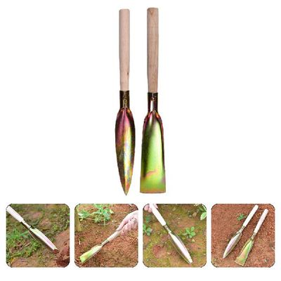 好货2pcs Garden ing Shovels Flower Planting Shovels Wooden