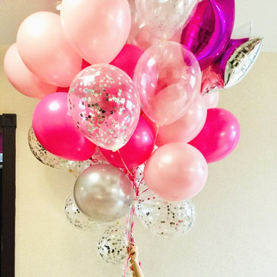 极速15pcs Gold And Black Metal Latex Balloons birthday party