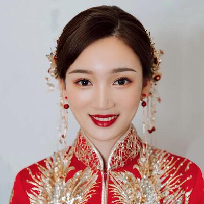 新品秀禾头饰新娘中式凤冠步摇结婚禾秀服敬酒服发饰简单大气2022