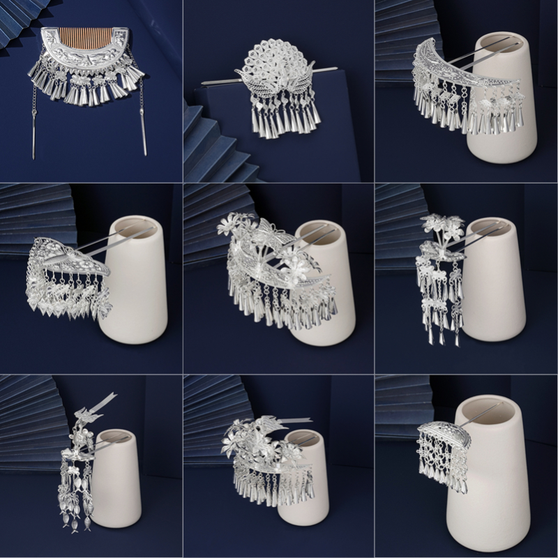 云南贵州侗族苗银少数民族风头饰