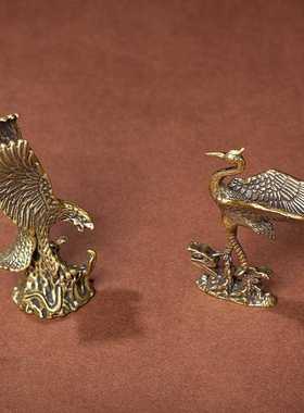 新款直销纯黄铜创意雄鹰仿真老鹰展翅摆件书房客厅卧室办公桌面立