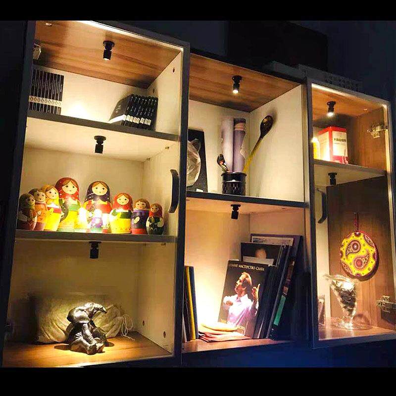 新款直销1W可调光模型展示柜小射灯迷你微型柜台酒柜手办展会机箱