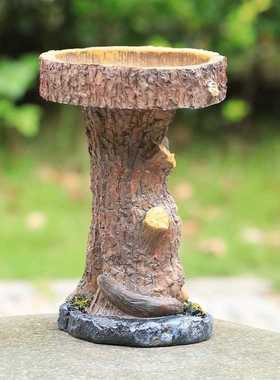 新款直销跨境新品花园装饰可爱卡通刺猬的家喂鸟器树脂工艺品摆件