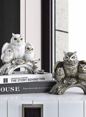 新款直销新跨境美式猫头鹰树脂工艺品摆件创意家居装饰品客厅软装