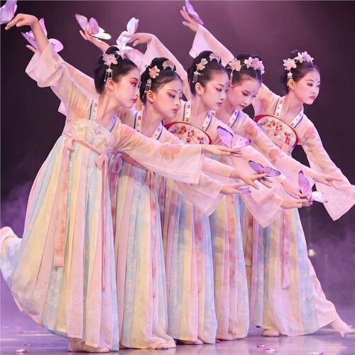 儿童古典舞扇语春风舞蹈演出服女春暖意浓咏春立春俏女童古装汉服