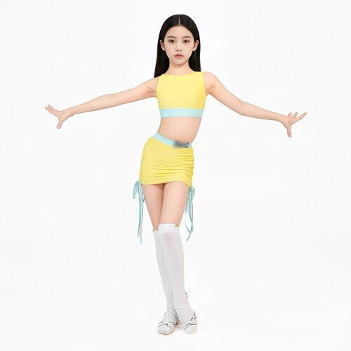 FZS同款拉丁服少儿背心短裙套装