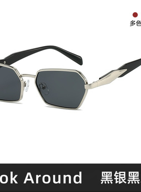 新款方框墨镜男复古跨境Sunglasses时尚女街拍休闲遮阳防晒太阳镜