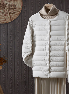 2025年雅鹿官方秋冬季新款轻薄款女装羽绒服外套圆领YD501V01761