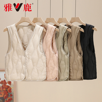 雅鹿2025年新款轻薄羽绒马甲