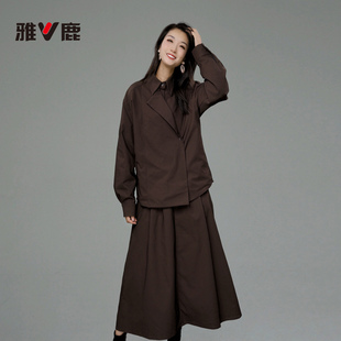 鹅绒羽绒服YLV01B03790 显瘦衬衫 2025雅鹿气质保暖韩版 加厚修身