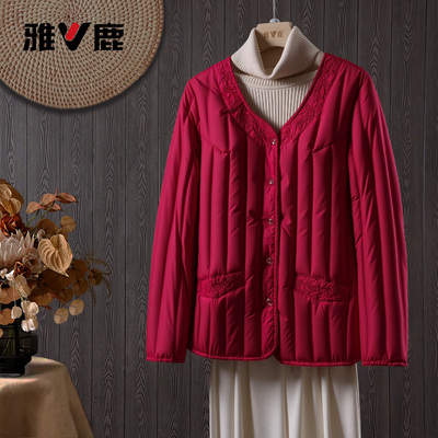 雅鹿冬季短款马甲轻薄款羽绒服