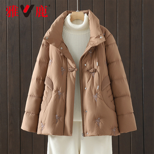 显瘦保暖羽绒服女YZ901X12310 加厚时尚 雅鹿妈妈装 国风中老年冬季