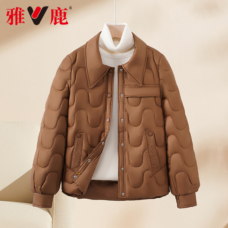 雅鹿轻薄短款修身羽绒服