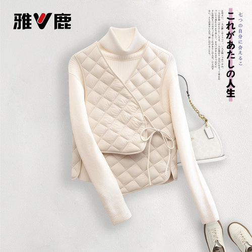 雅鹿新款女士轻薄羽绒内胆马甲