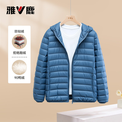 雅鹿男士轻薄羽绒服短款